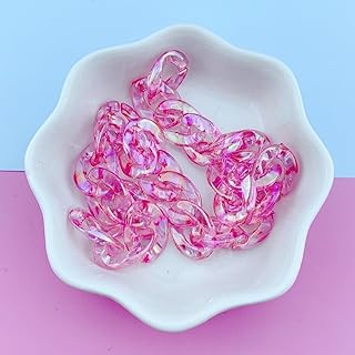 Anillos de plástico acrílico de enlace, 200 piezas de 16 x 12 mm, anillos transparentes de color UV, conectores de enlace rápido, anillos de enlace acrílicos for la fabricación de cadenas de joyería(R