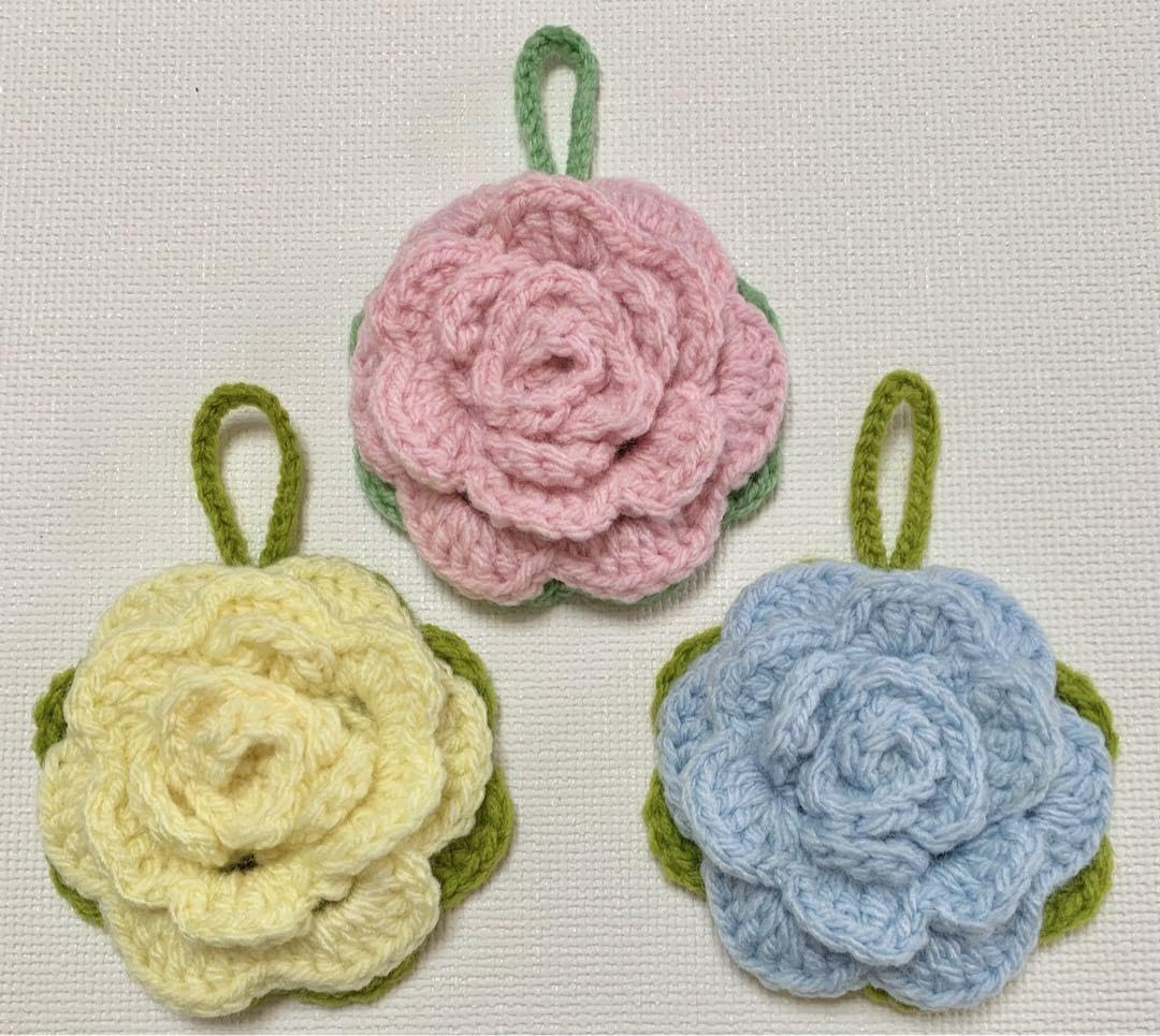 Amazon.co.jp: 特大薔薇のアクリルたわし3枚(J) : 文房具・オフィス用品