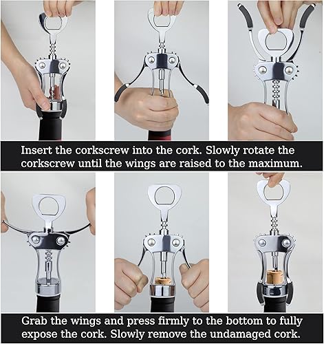 Miniatura 8 de KORCCI Abridor de vino, sacacorchos de aleación de zinc resistente, abrebotellas de cerveza de alta calidad, accesorios multifuncionales para vino