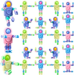 Hanaive 8-Pack Transformable Robot Fidget Spinners - Deformable Chain Gyro Toys for Kids Adults Stress Relief Sensory Fidget Party Favors