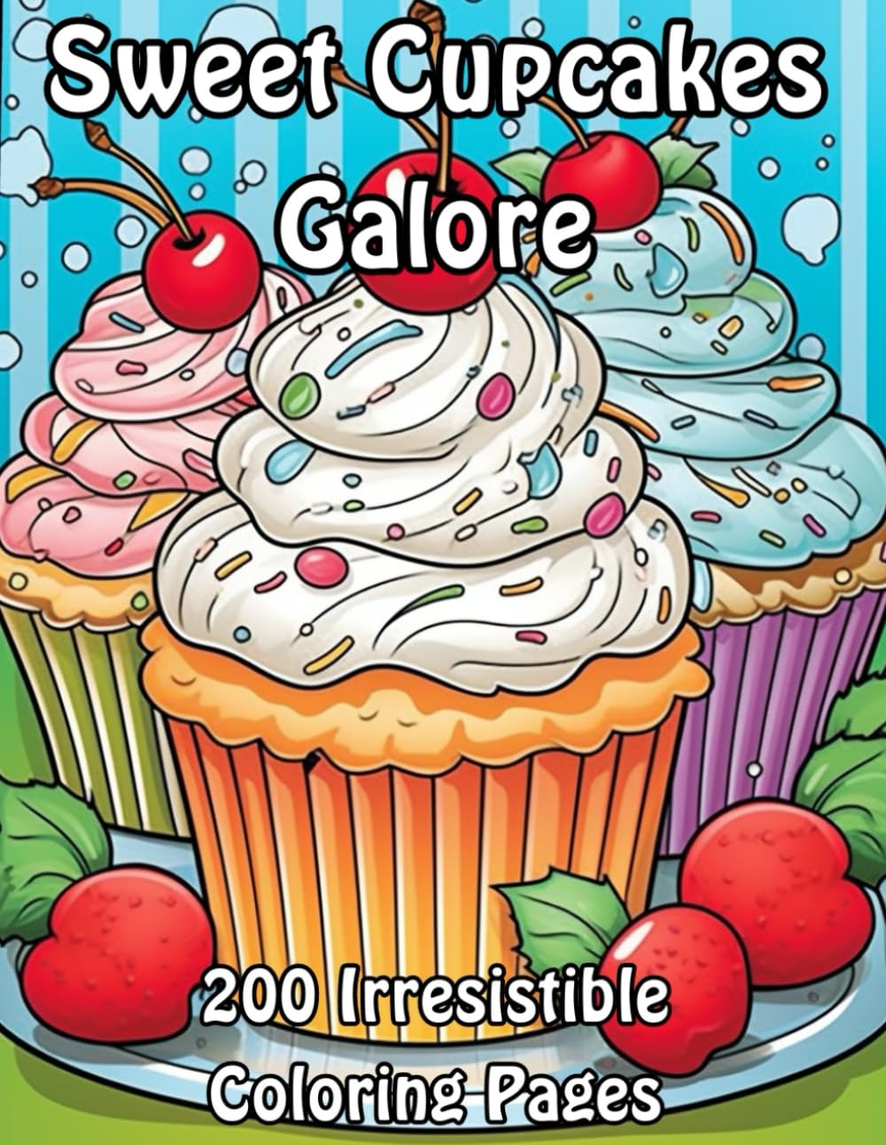 Sweet Cupcakes Galore: 200 Irresistible Coloring Pages
