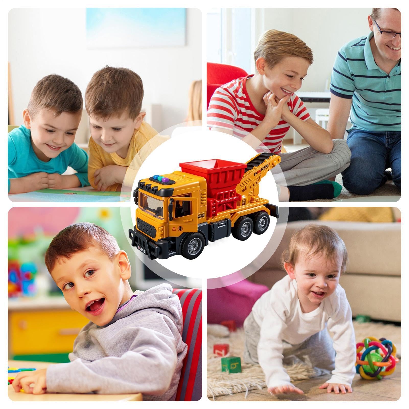 Construction Truck Toy, Electric Dumper Vehicle Set, 9,84 x 3,46 x 4,72 system transportu dźwiękowego z interaktywnym ruchem, trwała jednostka do zabawy, zabawka do zabawy dla dzieci