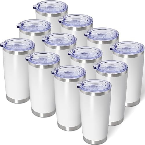 AIANJI Vaso de acero inoxidable a granel de 20 onzas con tapa, aislado al vacío,