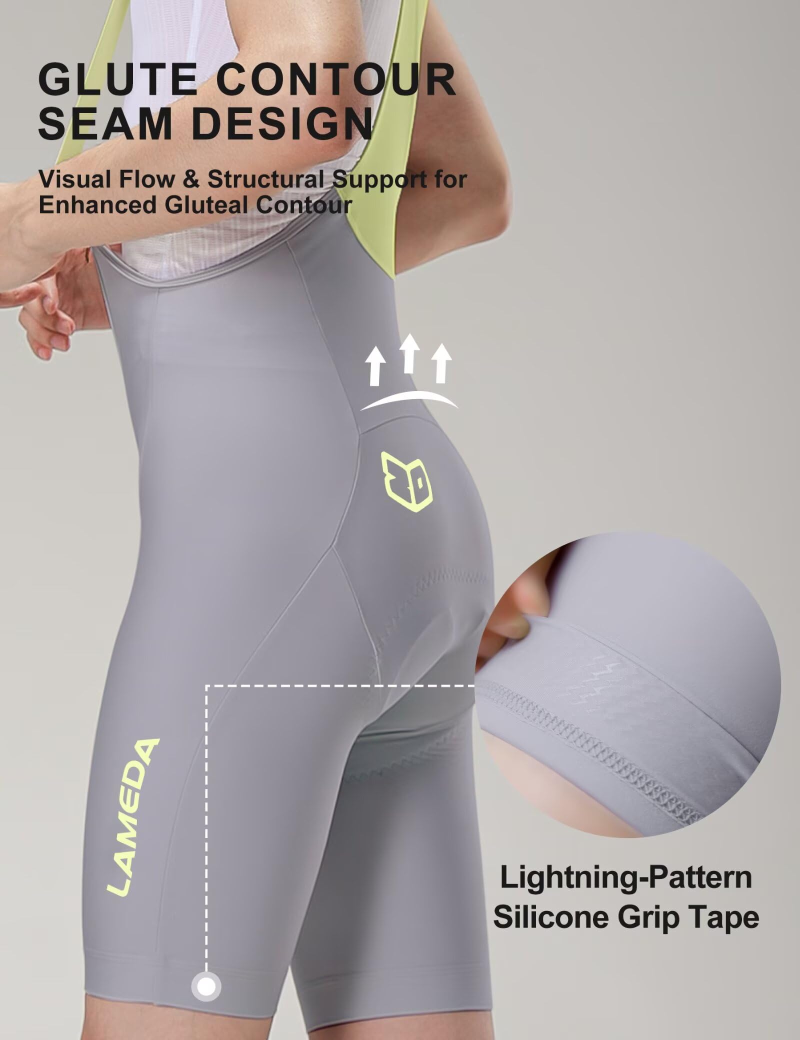 LAMEDA Culote Corto Ciclismo para Hombre UPF50+ Pantalones Ajustados Cortos MTB y Carretera Transpirable Fresco Verano