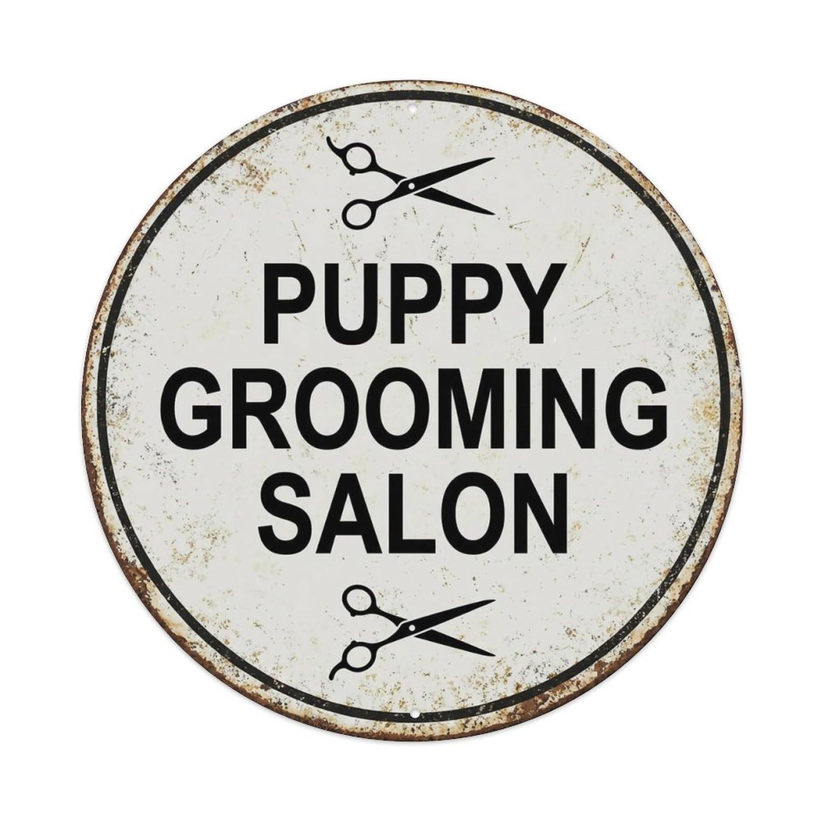 Vintage Puppy Grooming Salon Decor Metal Tin Sign