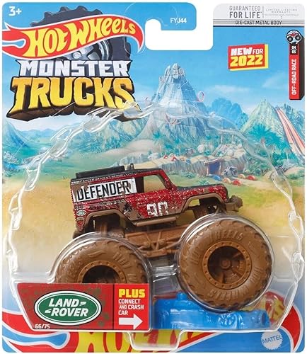 Hot Wheels Camiones Monster - Land Rover - Defender 90 - Carrera todoterreno 66/75