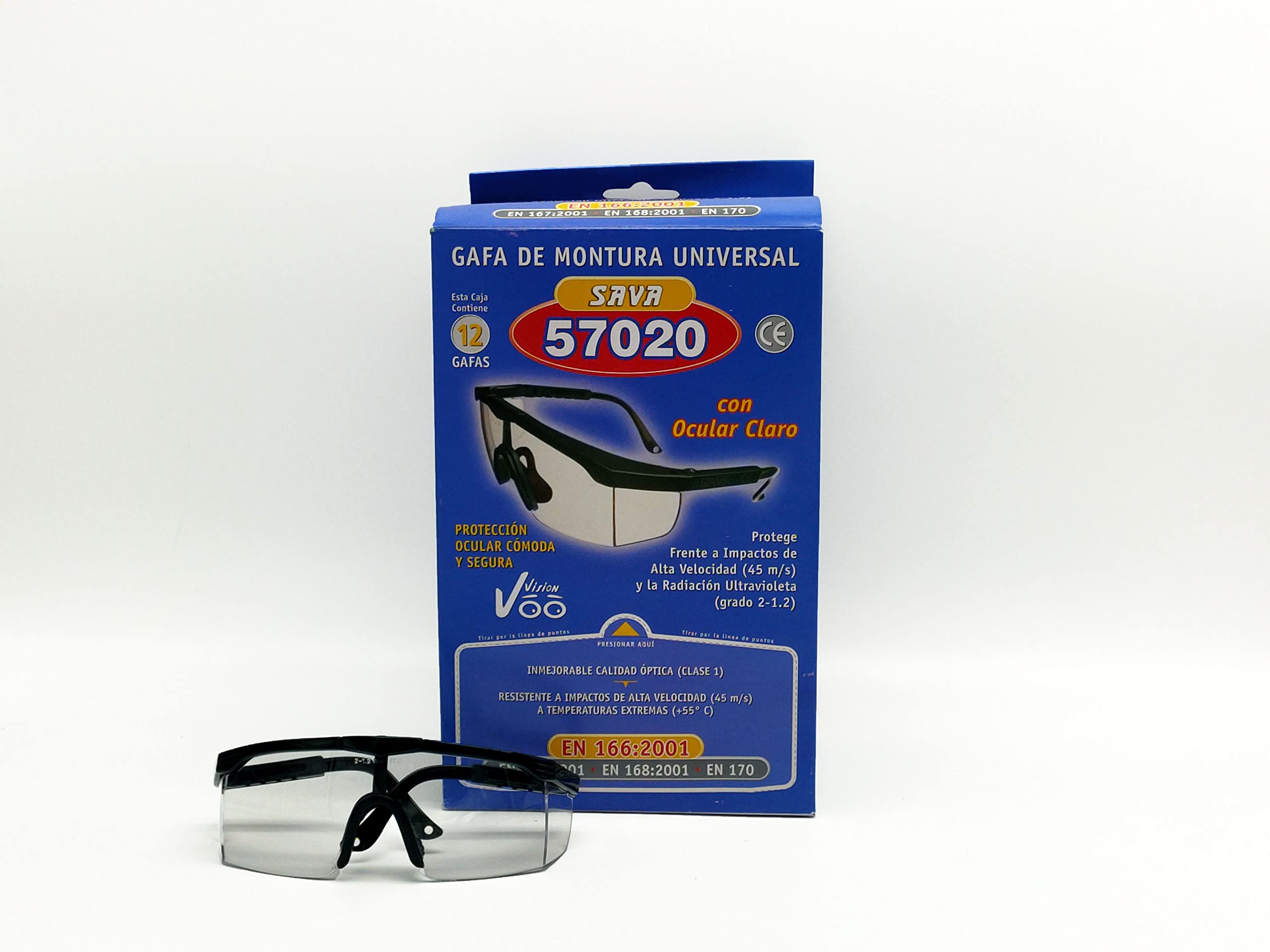Caja 12 gafas protección uso frecuente SAVA 57020 ocular claro