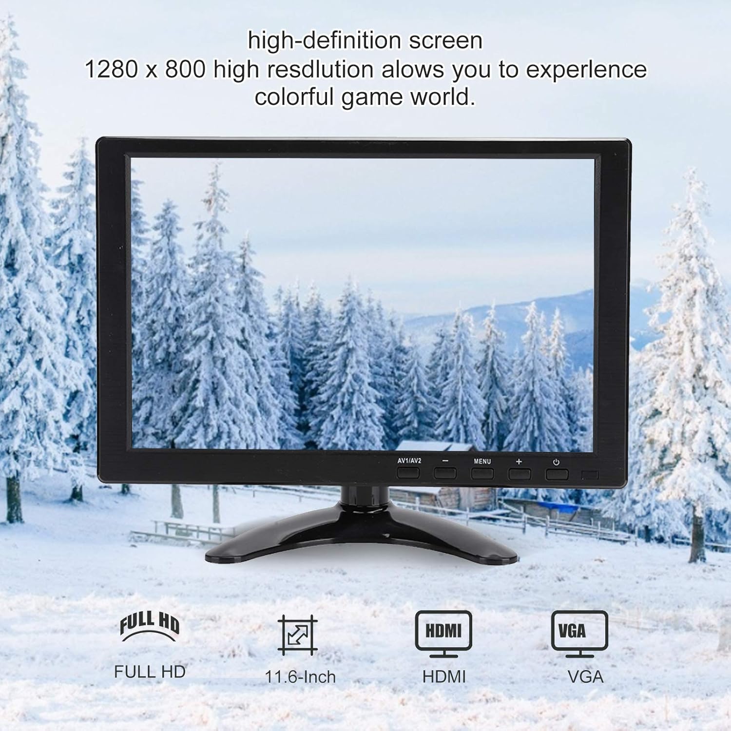 Bewinner Display LCD HD da 10,1 Pollici, Monitor Universale 1280x800 16:10, Supporto 1080P/HDMI/VGA/AV/BNC, Monitor Multifunzione LCD TFT a 130 ° per Raspberry Pi/X-box/360/PS4/CCTV(UE) Bewinner Display LCD HD da 10,1 Pollici, Monitor Universale 1280x800 16:10, Supporto 1080P/HDMI/VGA/AV/BNC, Monitor Multifunzione LCD TFT a 130 ° per Raspberry Pi/X-box/360/PS4/CCTV(UE)
