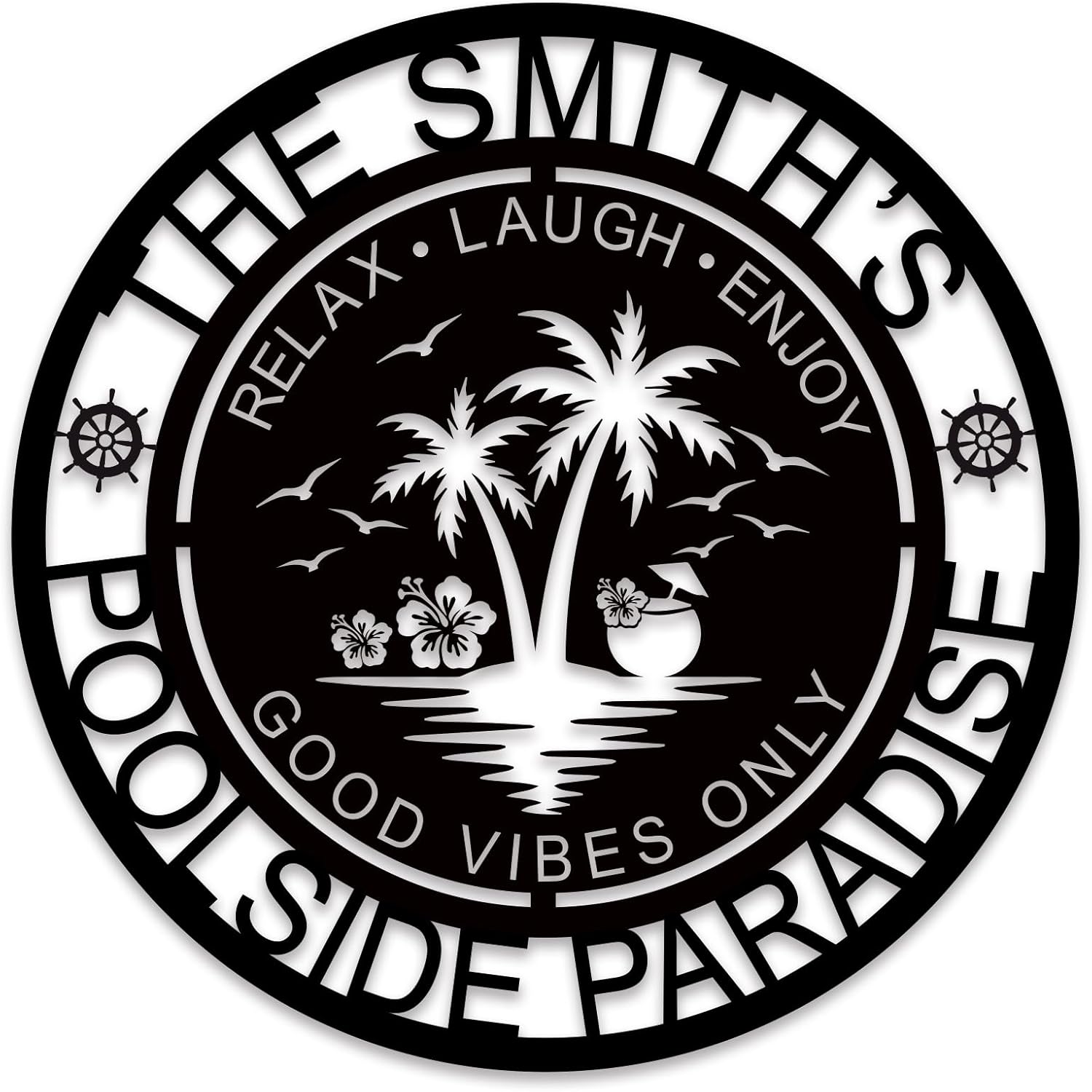 Personalized Name Metal Pool Sign, Swim Signs for Outside