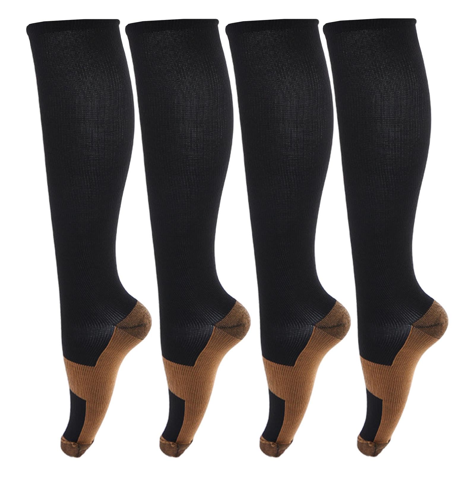 SHUTELI4 Pairs Women Men Compression Socks Full Foot Long Socks for Running Cycling Basketball Football Hiking