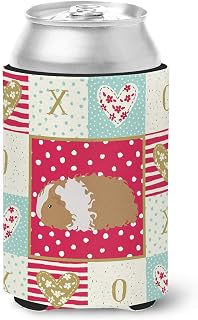 Caroline's Treasures CK5437CC Texel Guinea Pig Love Can or Bottle Hugger, Red Cooler Washable Drink Sleeve Collapsible Beverage Insulated Holder, Can Hugger, Multicolor