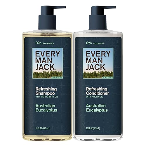 Every Man Jack Set de champú y acondicionador para hombre, eucalipto australiano, fabricado con ingredientes refrescantes a base de plantas como