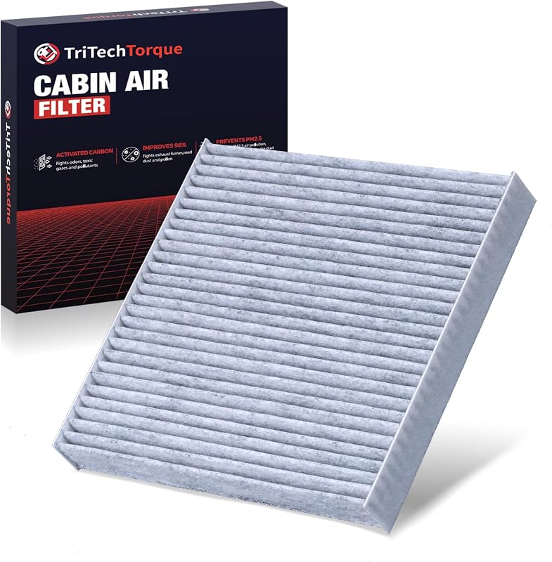 Filtro de cabine CF11671 TriTechTorque com carvão ativado para Ram, Mazda CX-7 e Jeep – 1 unidade
