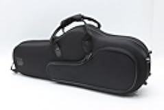 WUQIMUSC Lightweight Durable Alto sax case Plush interior Portable Saxophone carrying case Adjustable shoulder strap with frontside storage pocket nylon cover (Black)