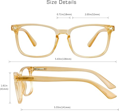 Miniatura 8 de VisionGlobal 5 pares de anteojos de lectura con bisagra de resorte, anteojos de bloqueo de luz azul para mujereshombres, marco ovalado (negro,