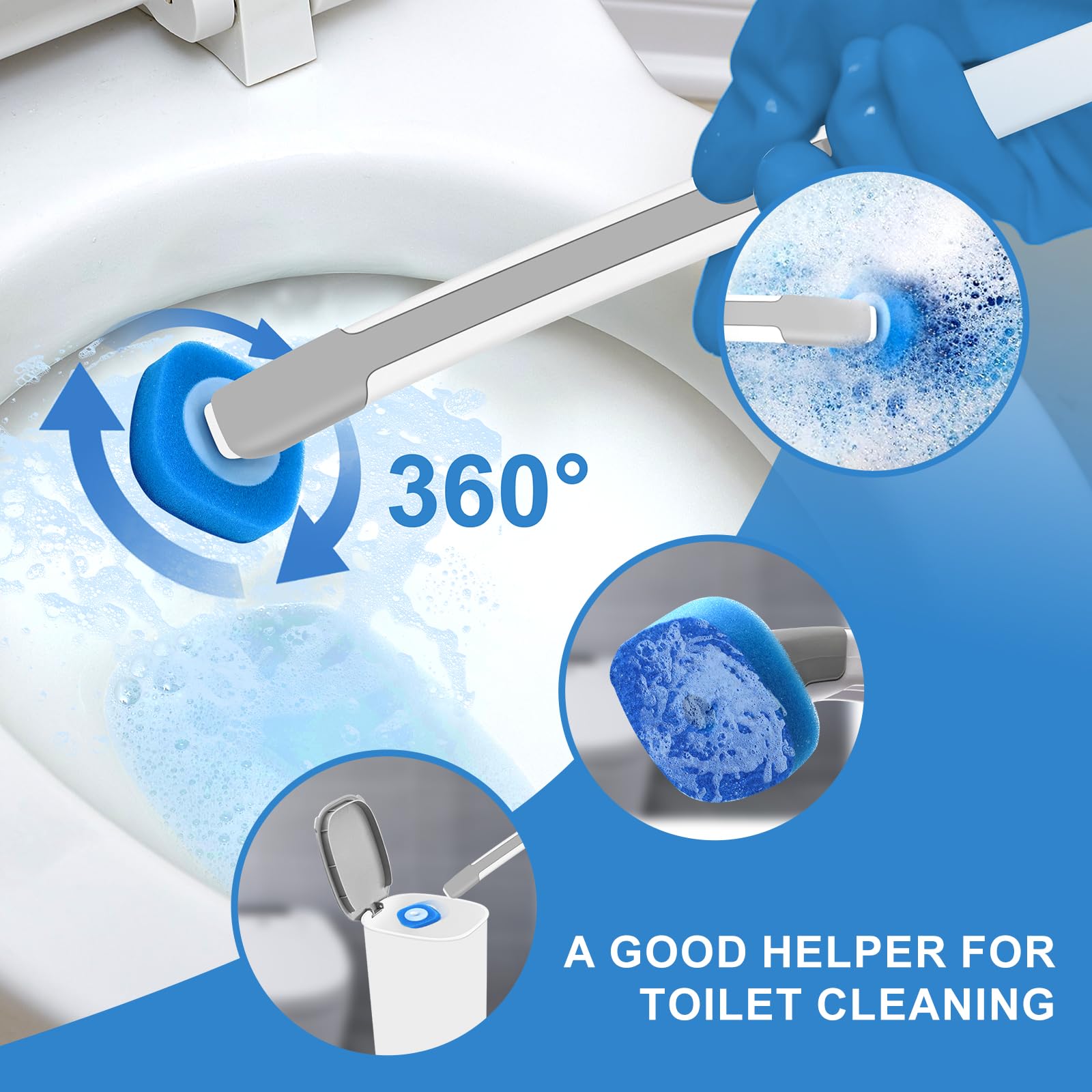 Zestaw szczotek jednorazowych SUGARDAY do czyszczenia toalet z uchwytem i 60 wkładami dla każdego wieku Zestaw startowy Clorox Wand