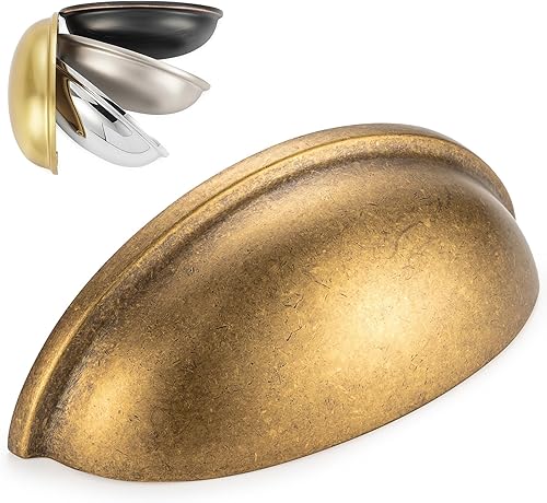 Miniatura 26 de KOOFIZO Tirador redondo para armario - Manija de níquel cepillado (Diámetro: 30 mm / 1.2 pulgadas), paquete de 10 unidades para puerta de armario