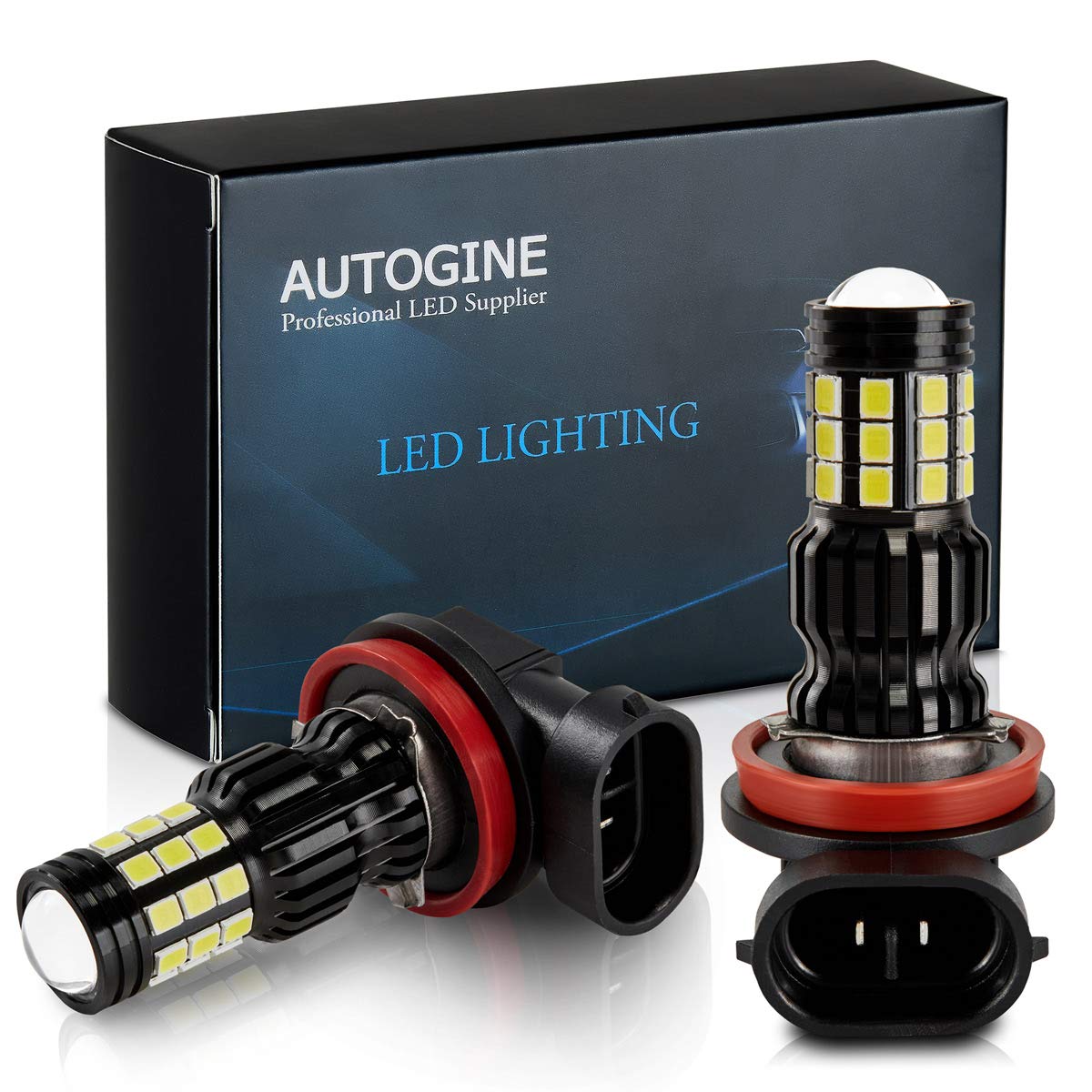 AUTOGINE 2800 Lumens Extremely Bright H11 H8 H16 LED Fog Light Bulbs