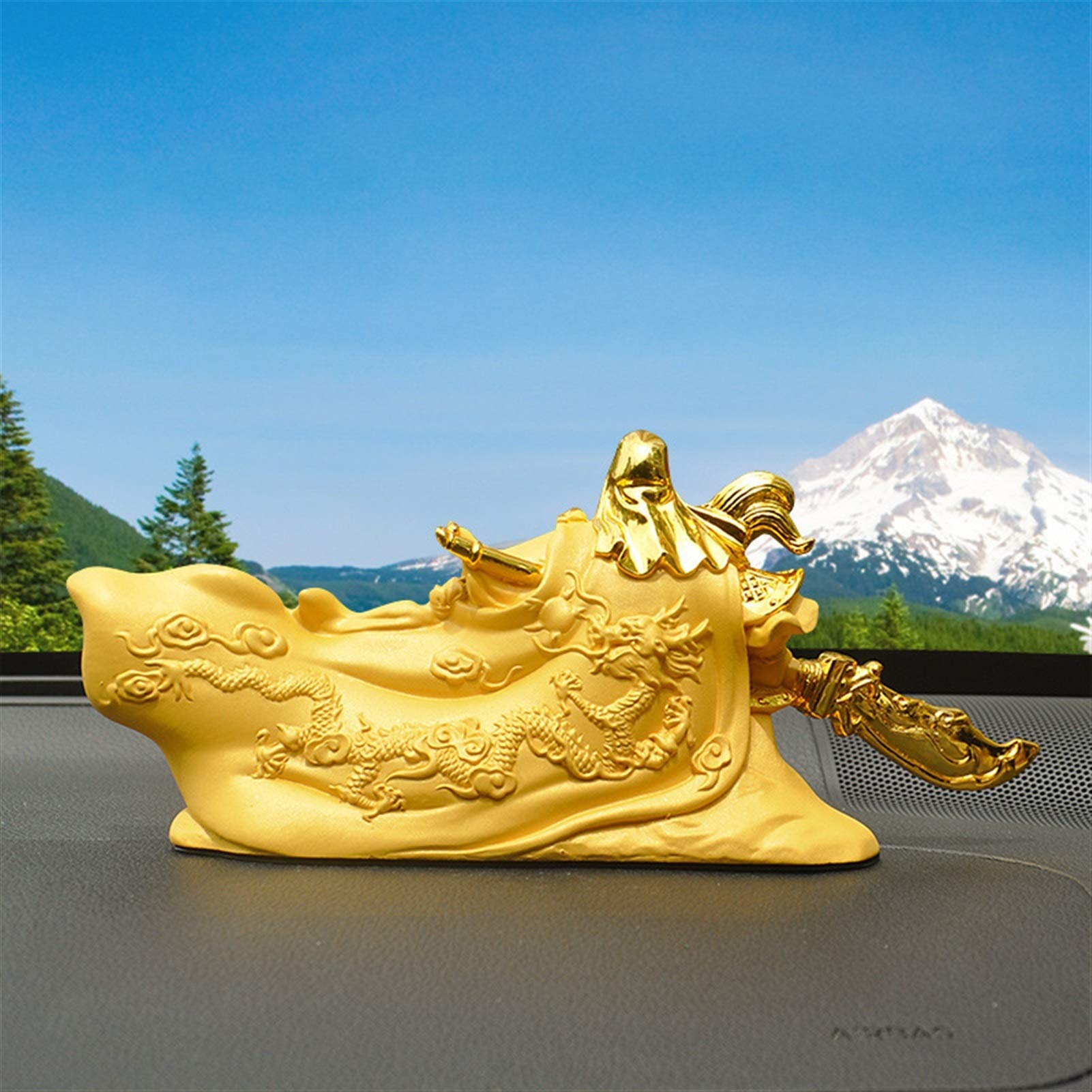 Guan yu Statue Harzstatue von Guan Gong Moderne Kunst Skulptur Guan Yu Buddha Statue Dekoration Statue Auto Sicherheitsdekorationen Heimdekoration (Color : B)