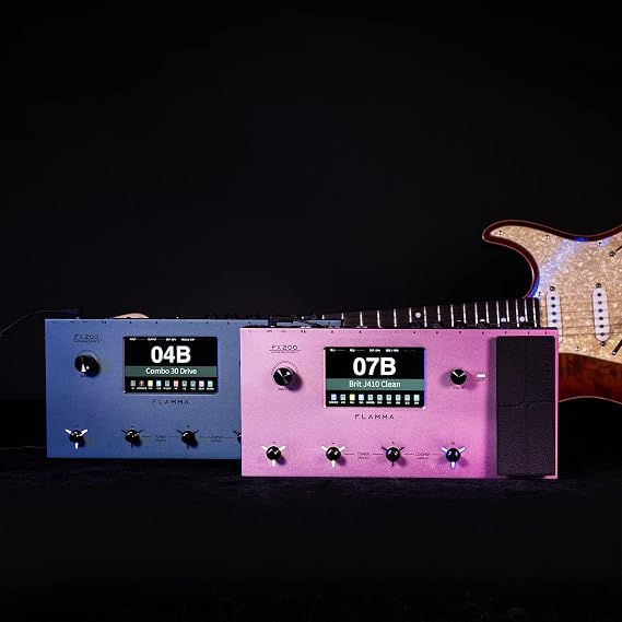 FLAMMA FX200 Multi Effects Guitar Processor with 5 LCD Touch Screen Programmable MIDI Port Extensive I/O Support Modules Order Changing USB Audio Recording 58 Preamp Models 30 Cabinet Simulations