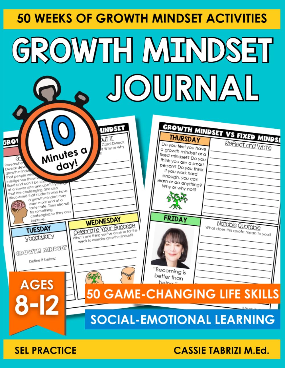 Growth Mindset Journal for Kids: Growth Mindset Book for boys and girls 8-12, Growth mindset Workbook