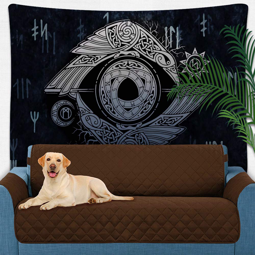 UHOMETAP Viking Art Tapestry Odin's Ravens Viking Crow Tapestry Norse Mythology Art Wall Hanging Decor for Dorm Room Living Home 80 x 60 Inches GTLSUH534 - Image 4
