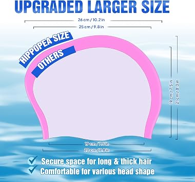 Extra Large Silicone Swim Cap for Long Hair, Dreadlocks, Braids, Weaves, Extensions, Curly Afro, 3D Ergonomic Anti Slip Swimming Cap for Women Men Boy Girl