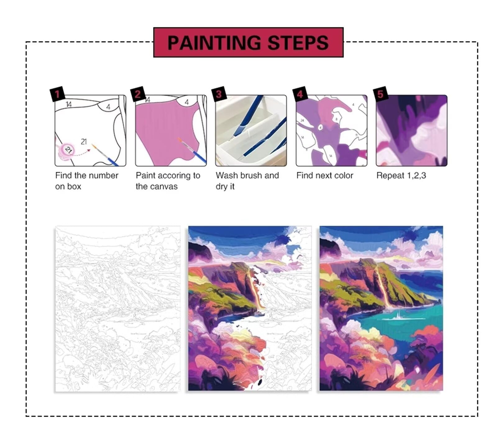 Dipingere con i Numeri Adulti con Cornice, Bicchiere da vino Paint by Numbers Kit Principianti, con vernice e pennello, Fai da Te Hobby Creativi Adulti Idee Regalo Donna Decor Casa - 70x70cm
