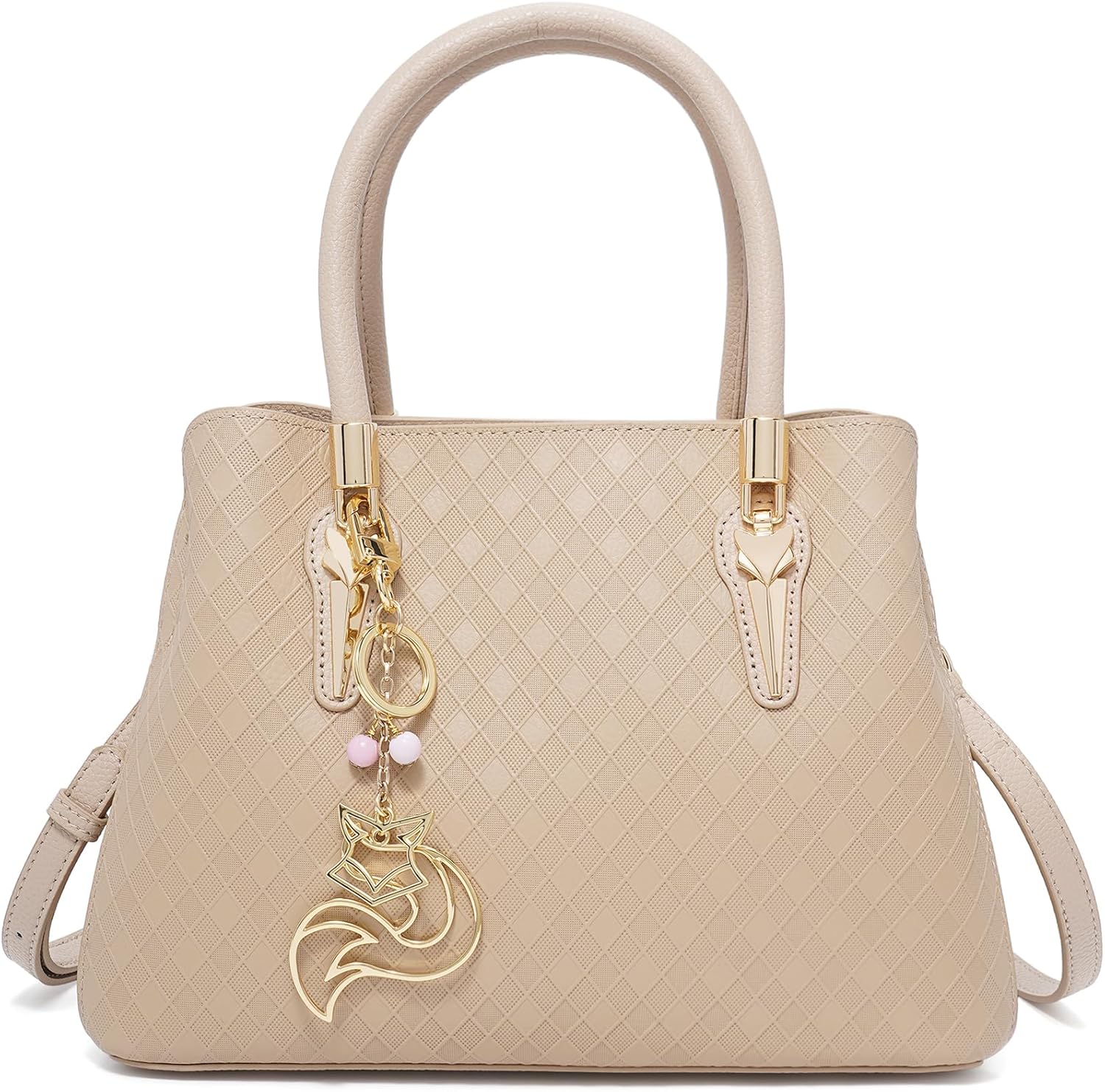 FOXLOVER Genuine Leather Satchel Handbags for Women Elegant Top-handle Bags Designer Shoulder Purses Tote Handbags