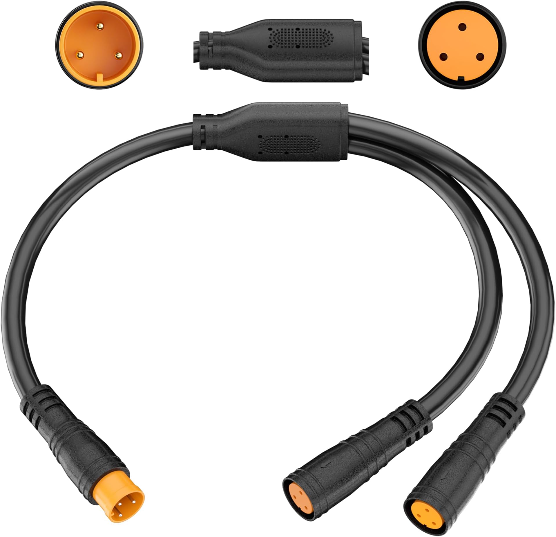 1T2 Y-Splitter Extension Wire with Julet Type 3pin Connector for Bike Headlight/Gear Sensor/Brake Split Cable (3pin, 7" in Length)