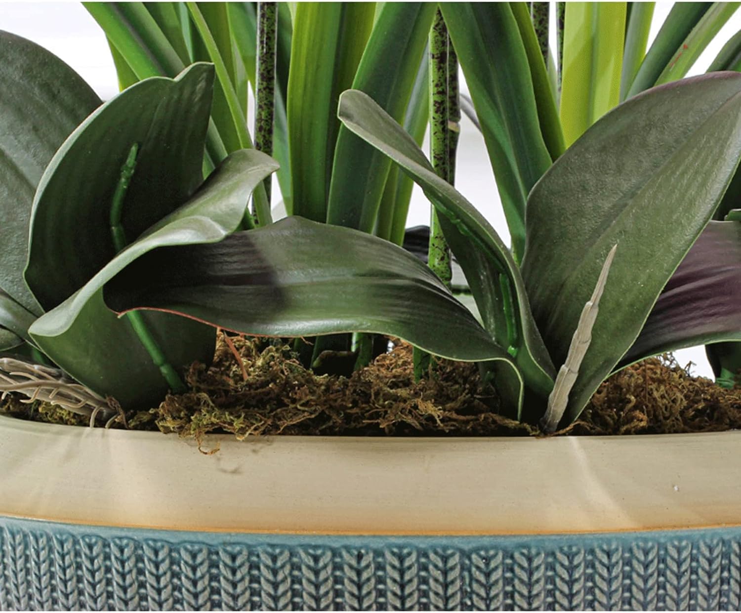 Orchidées artificielles avec Vase en céramique, Fleurs artificielles en polyuréthane, phalaenopsis artificielles, 65 cm, Fausses Fleurs pour la Maison