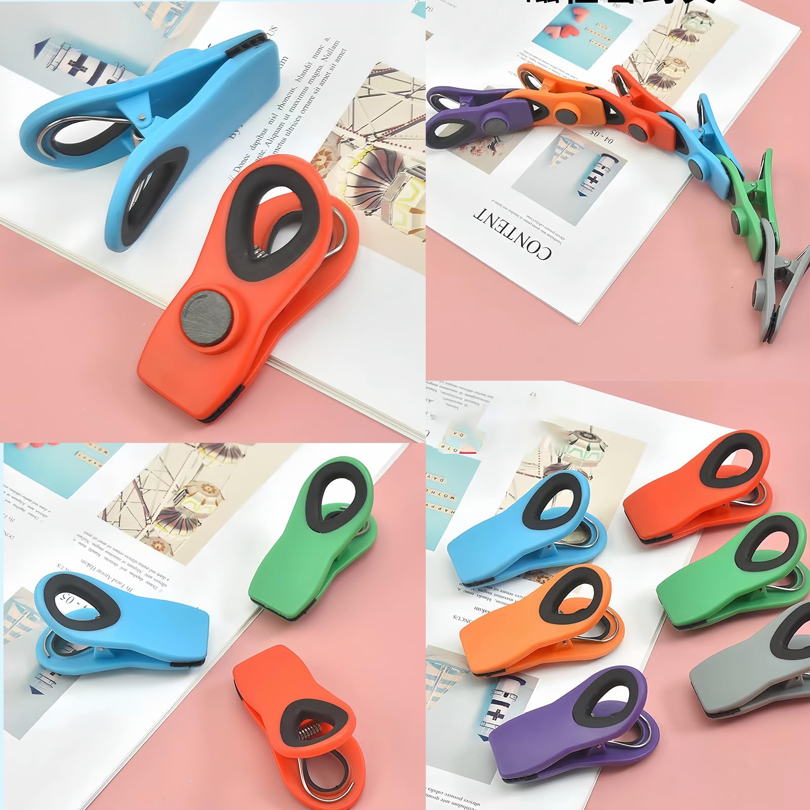 Voedselclips - 12 Stuks - Chipsclips - Magnetische Zakclips - Voor Het Bewaren Van Voedsel Gekleurd Voor Voedselzakken Geschikt Voor Keukens En Kantoren