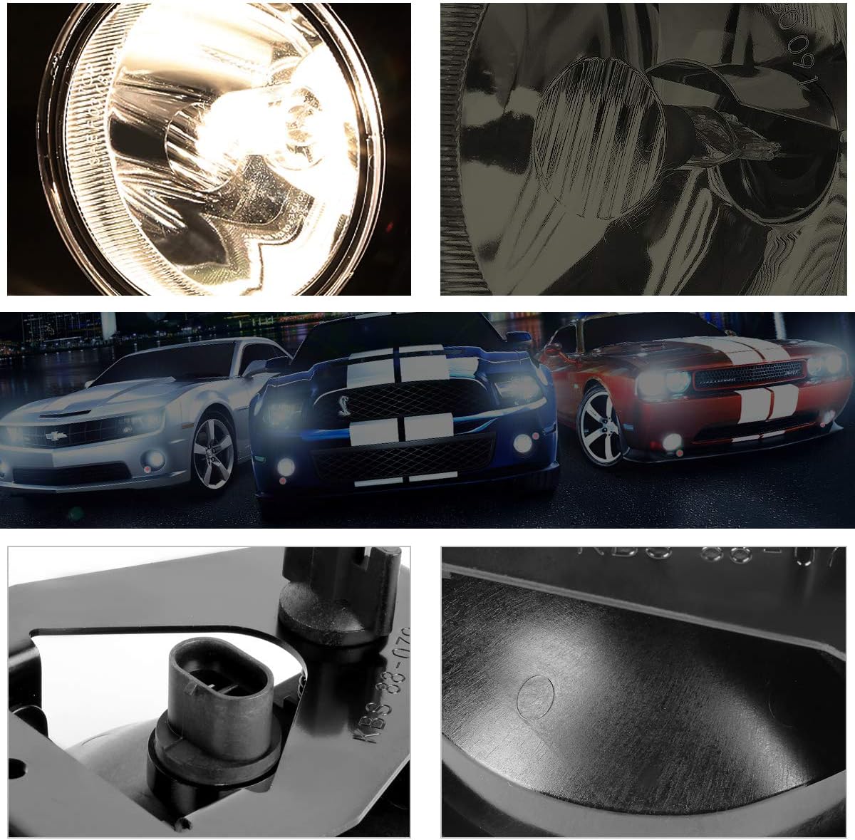 PM PERFORMOTOR Front Bumper Fog Lights Lamps Compatible with GMC Sierra/Yukon Denali 01-07