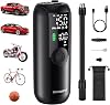 Woowind Bicycle Air Pump, Electric Air Pump for Bike and Car, Air Compressor with Large Capacity Battery, Max Pressure 150 PSI, Compatible with American, English, and French-Style Bulbs, SOSLED
