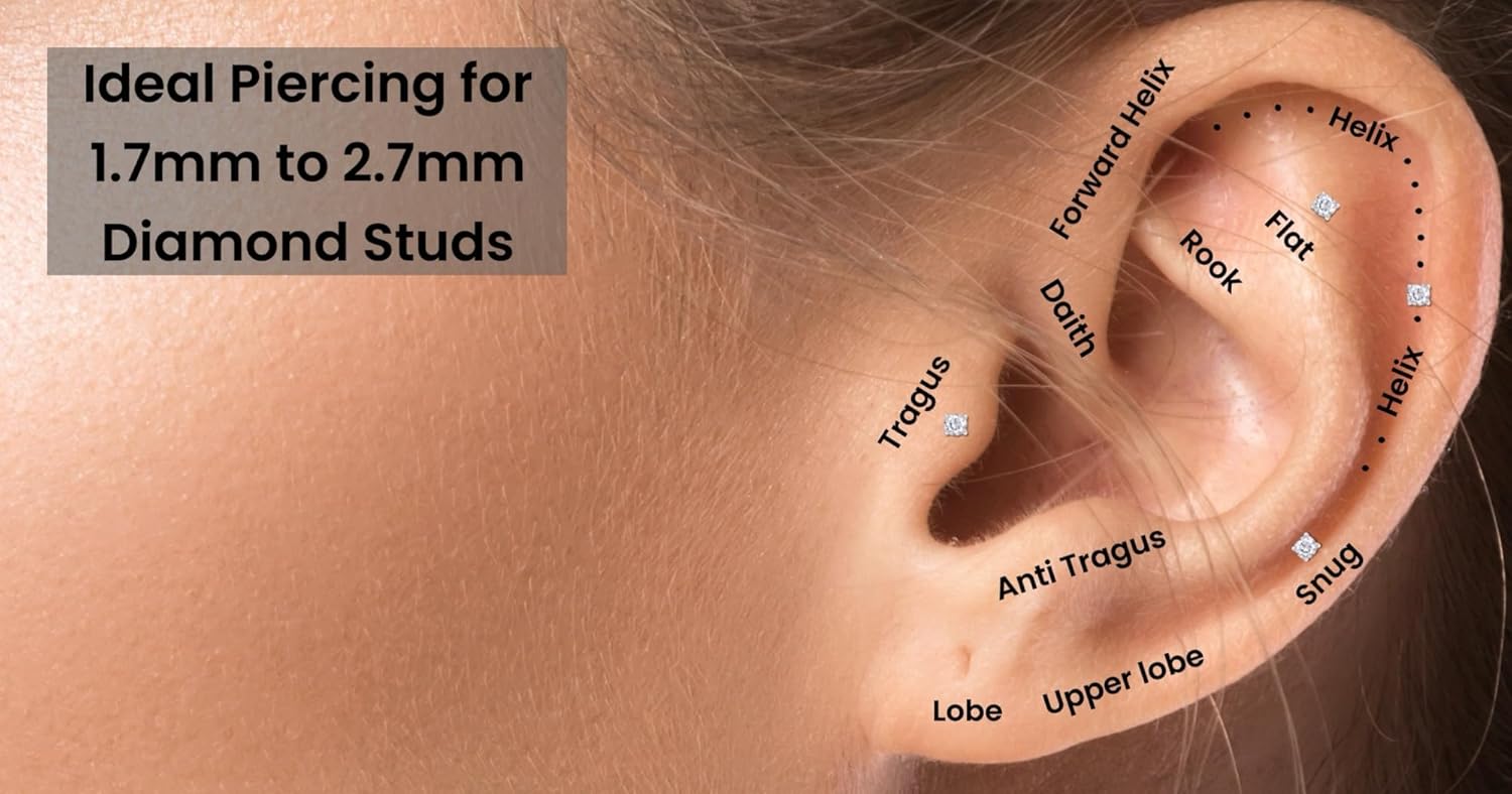 Round Lab Grown or Natural Diamond Stud (IGI Certified 0.70 ct & up) Popular Plus Quality Screw Back Earrings in 14k Solid Gold, 0.04 Ctw & Up,Gift For Her - Image 5