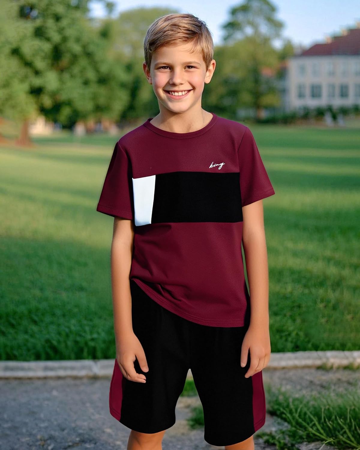 Boy Clothes Kids Boy's Summer Outfits Shorts Sleeve Crewneck T Shirt Tops Tees Shorts Sets Boy's 2 Piece Outfits - Image 3