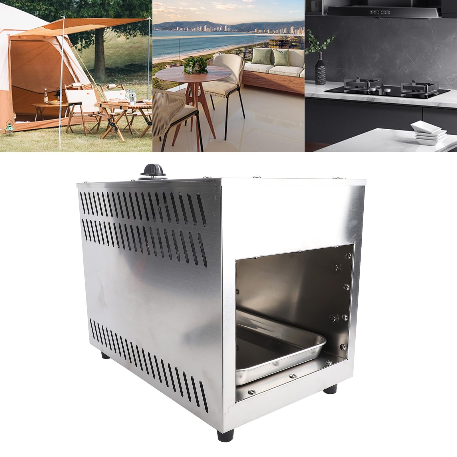 Tostapane Forno Elettrico Resistente in Acciaio Inossidabile da 4000 W per Ristoranti e Bar 35,5x22,5x28 Cm