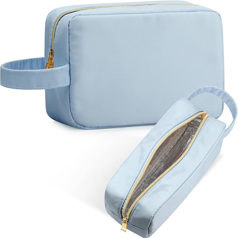 Necessaire de maquiagem térmica Kacctyen, média, azul