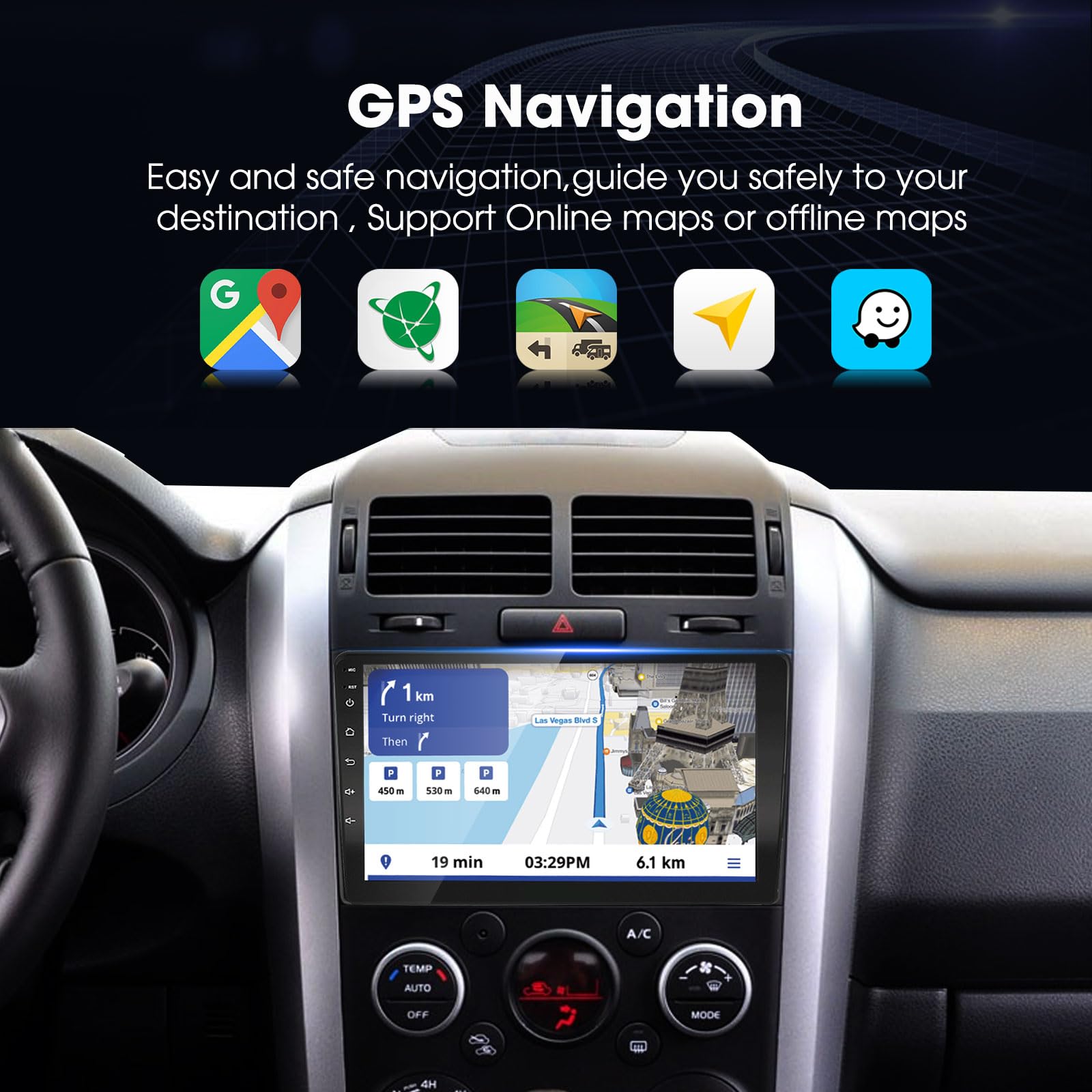 Ezonetronics Android 10.1 radio samochodowe stereo do Suzuki Grand Vitara 2006-2013 9-calowy ekran dotykowy wysokiej rozdzielczości nawigacja GPS Bluetooth USB WIFI AM FM RDS lustro link odtwarzacz 2G