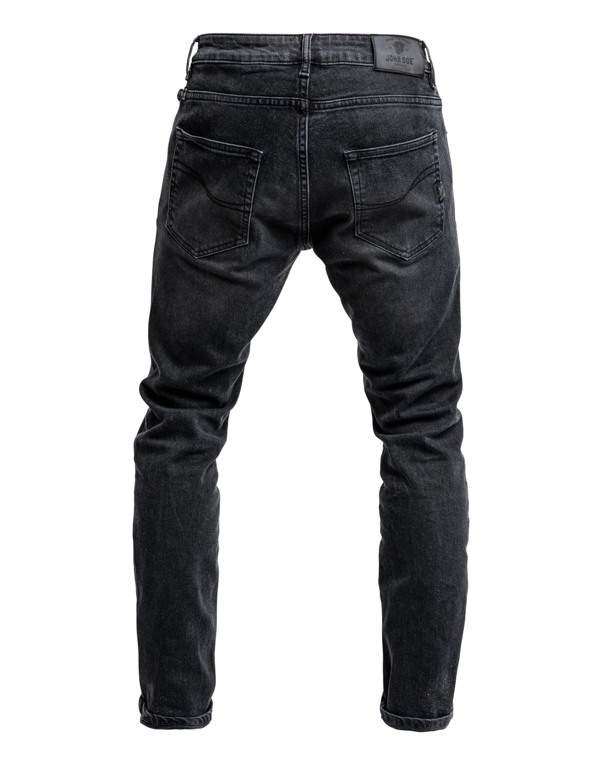 John Doe Pioneer - Monolayer | CE - Zertifizierung AAA | Motorradhose | Atmungsaktiv | Motorrad Jeans | Denim Jeans mit Stretch | Mit Protektoren