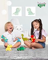 Vista 4 de Naturally KIDS Animales de peluche, regalos para niños y niñas, juego de juguetes de dinosaurio de peluche, 6
