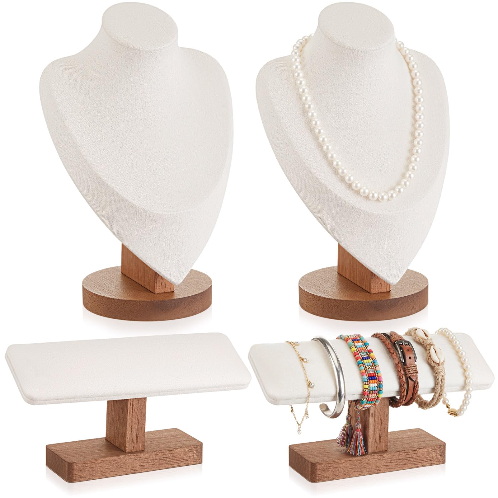 Présentoir à bijoux en t bois de noyer RattanView : l'élégance pour vos colliers