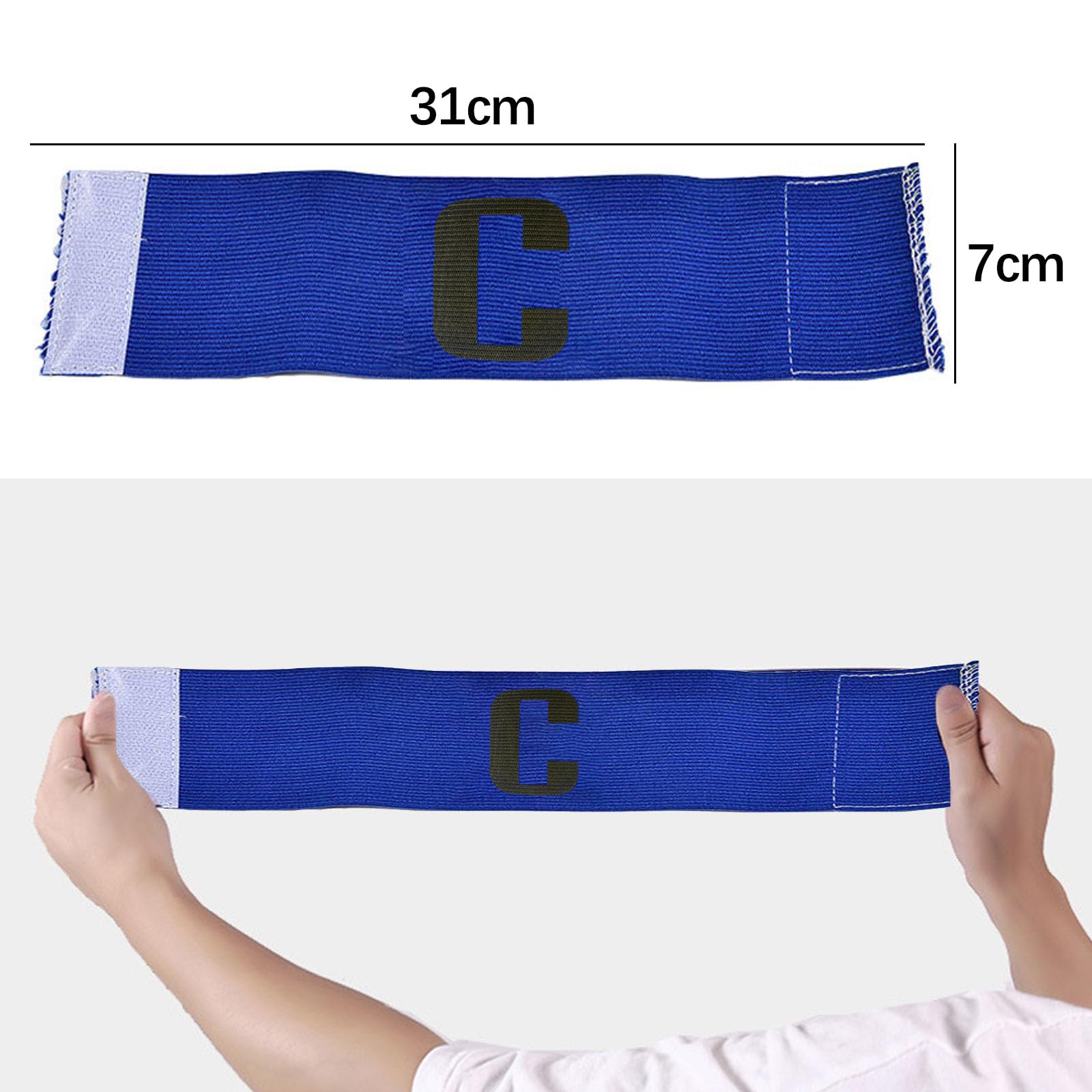 GHEART Kapitänsbinde – Verstellbare Fußball-Armbinde Für Erwachsene & Junioren – 2 Stück (Schwarz & Blau)
