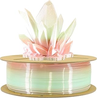 MKOEM Silk PLA 3D Filament Pink Color Change to Silk Cyan, 1.75mm 2 Color Transfer Silk Printing PLA, Widely Support for 3D Printer, 1KG 3D Printer Filament Multi Color Changed Silk PLA Pink-Cyan