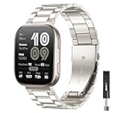 TUCOMO Metal Watch Bands Compatible with Amazfit Bip 6/Bip 5,22mm Stainless Steel Straps Wristband for Amazfit GTR 4/ GTR 3 Pro/GTR 3/GTR 2/GTR 2e/GTR 47mm/Balance 2/Cheetah Men Women