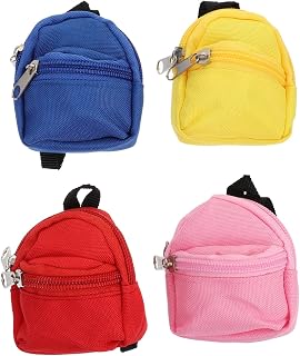 SHERCHPRY 4 peças Mochila de vestir para boneca, minibolsa, brinquedos, decoração de casa, minibolsa de boneca, minimochila, acessórios de boneca, acessórios de boneca para bebês, acessórios para fotografia, bolsa de boneca, Conforme mostrado., 8X7cm, Centímetro