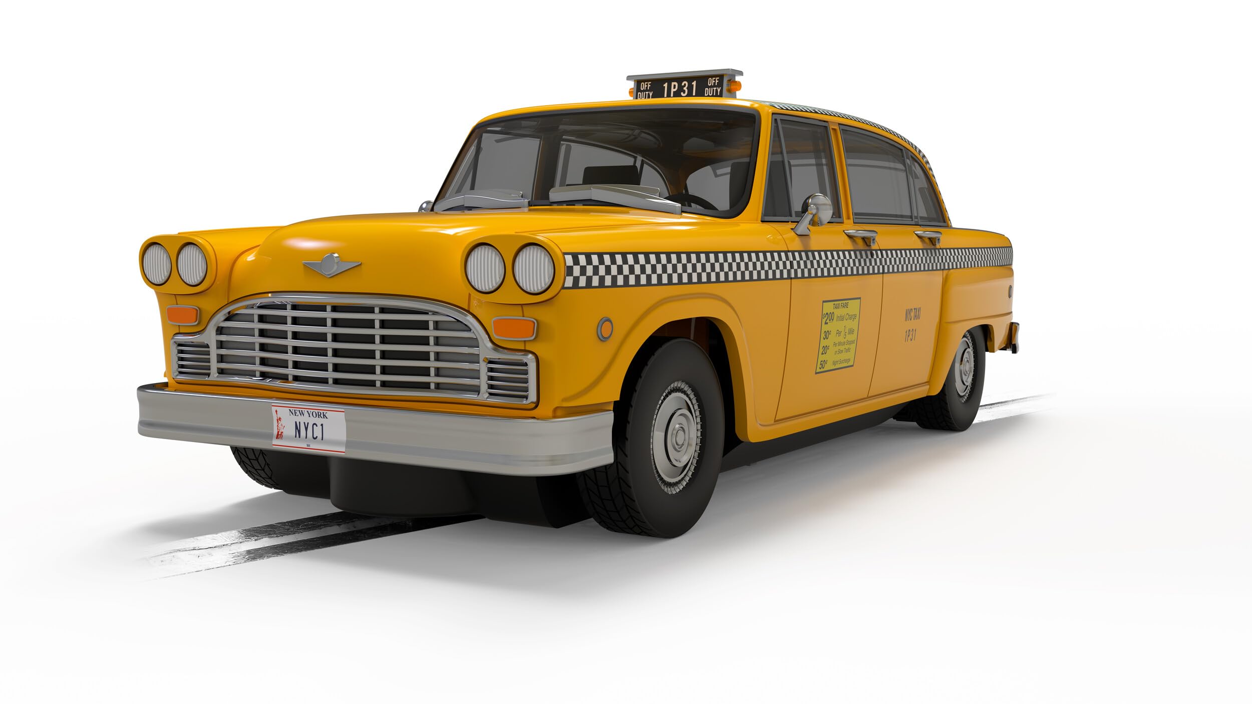 Scalextric Cars - C4432 1977 NYC Taxi - Coche con Ranura de Juguete para Uso en Pistas de Carreras o Set - Ideas de Regalo para niños pequeños y niñas de 5 años