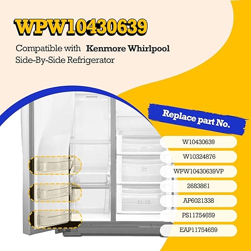 Miniatura 2 de WPW10430639 - Estante para puerta de refrigerador compatible con Whirlpool Kenmore, contenedor para puerta de congelador W10430639 W10324876