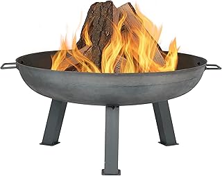 Sunnydaze 30-Inch Cast Iron Heavy-Duty Fire Pit for Outside - Wood-Burni...
