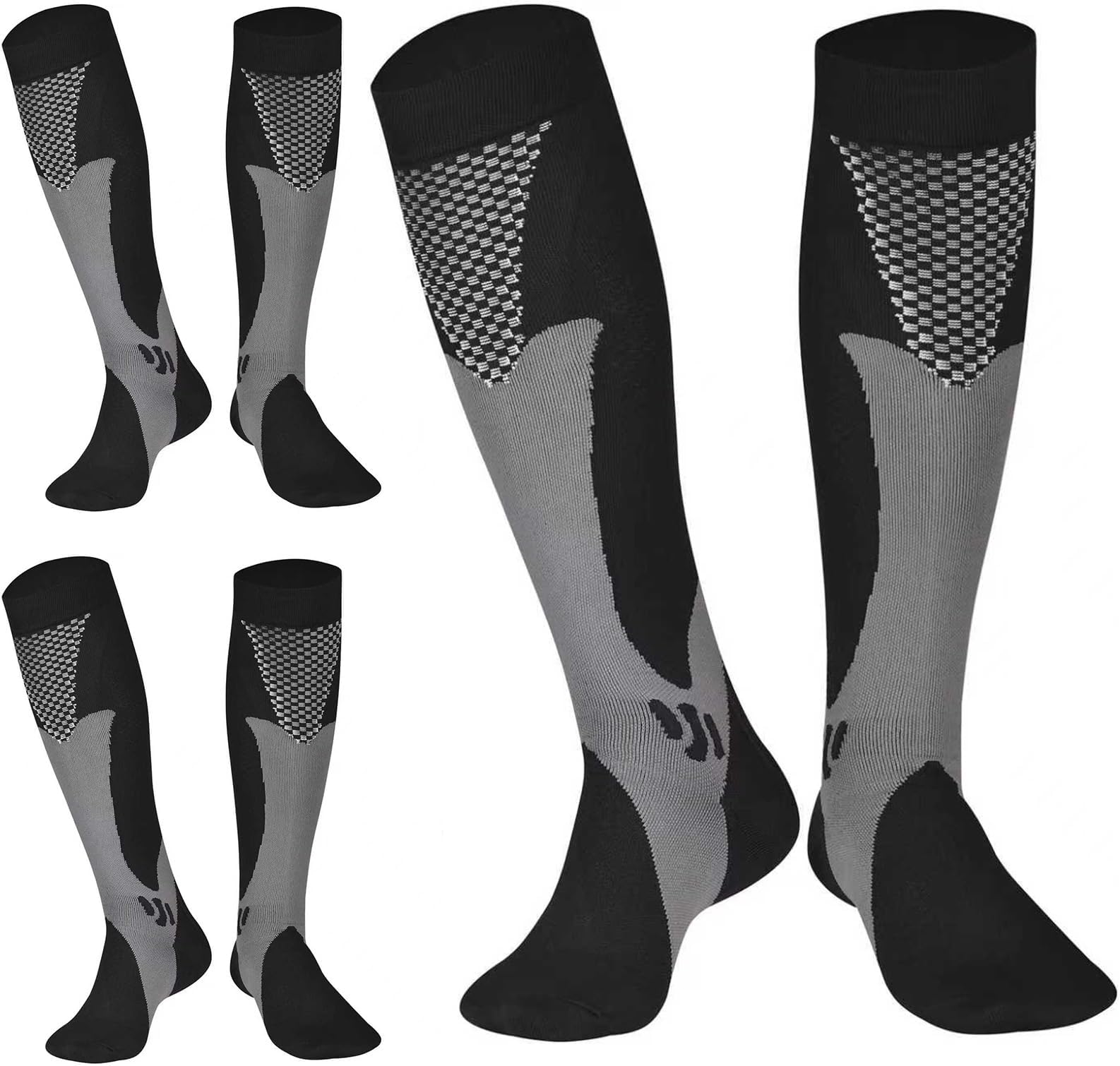 Compression Socks (3 Pairs) for Men Circulation 20-30 mmhg Medical Compression Stockings Women Nursing